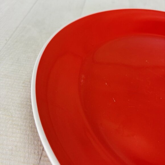 Room Essentials ANGLED RIM ORANGE FLAME White Trim Stoneware Dinner Plates Set 3 - Picture 10 of 16